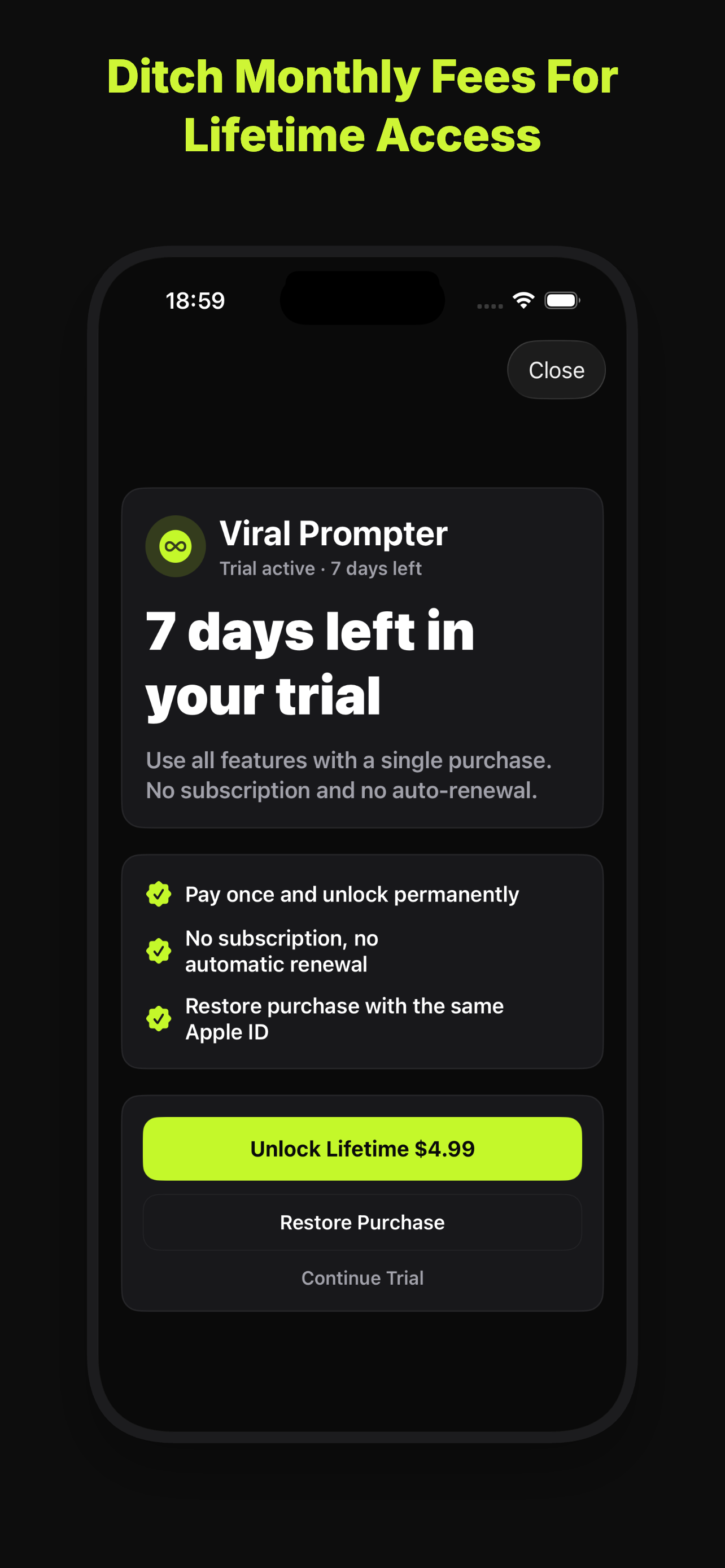 Viral Prompter iOS 应用截图